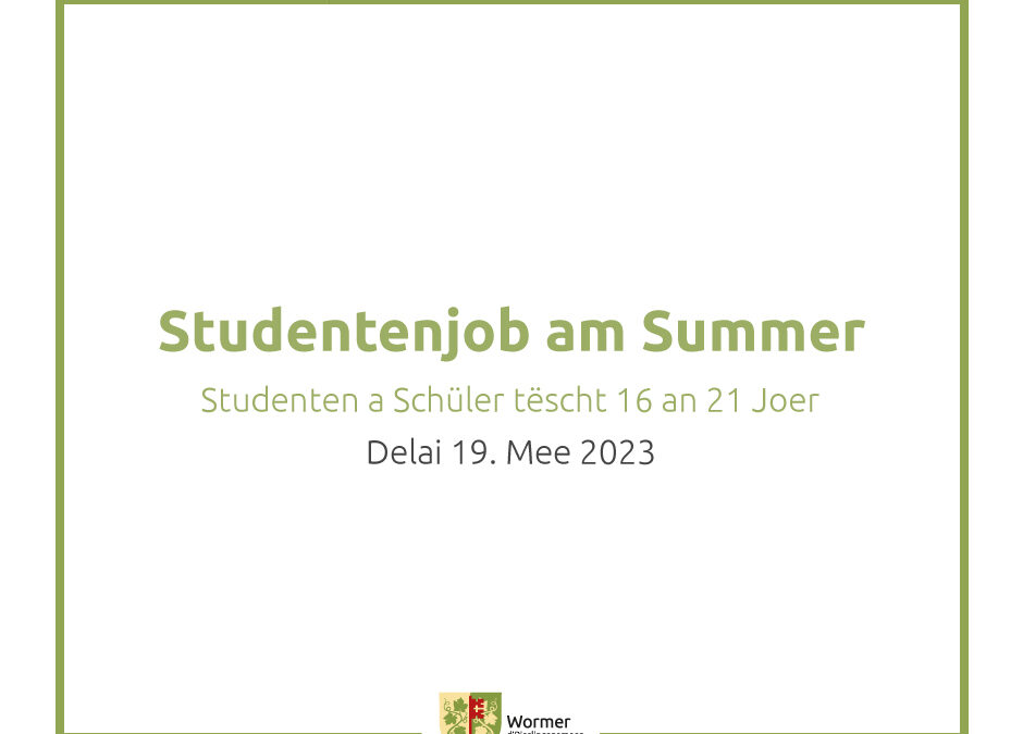 Studentenjob/Job étudiant