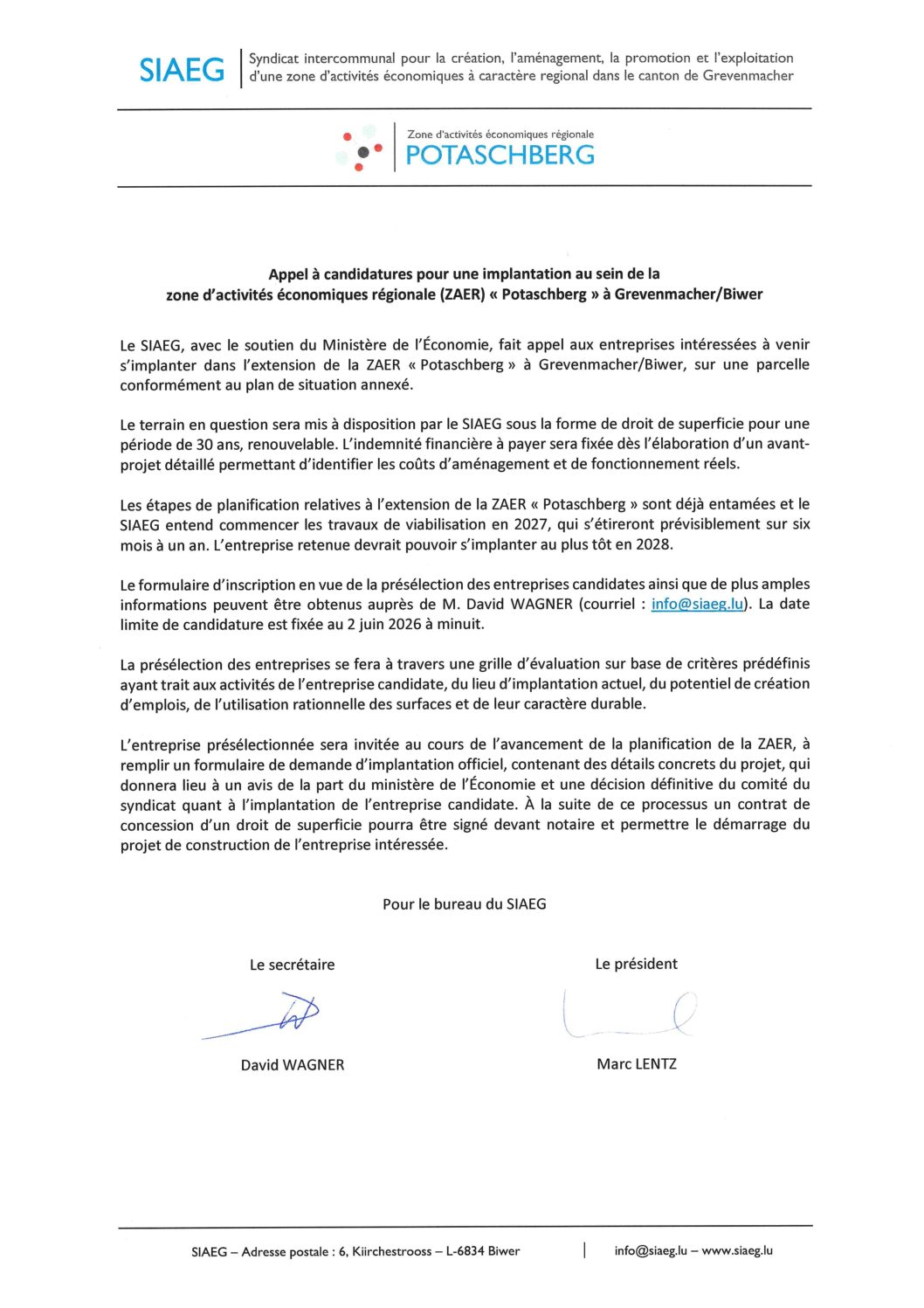 2026-05-08 - SOCIETES - Appel à candidatures